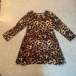 Girls Size 5 Long Sleeve Cheetah Print Skater Dress